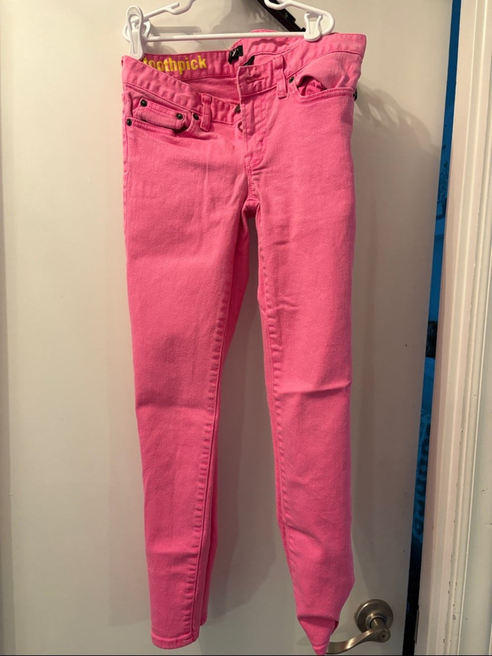 J. Crew Toothpick Bright Pink Skinny Jeans